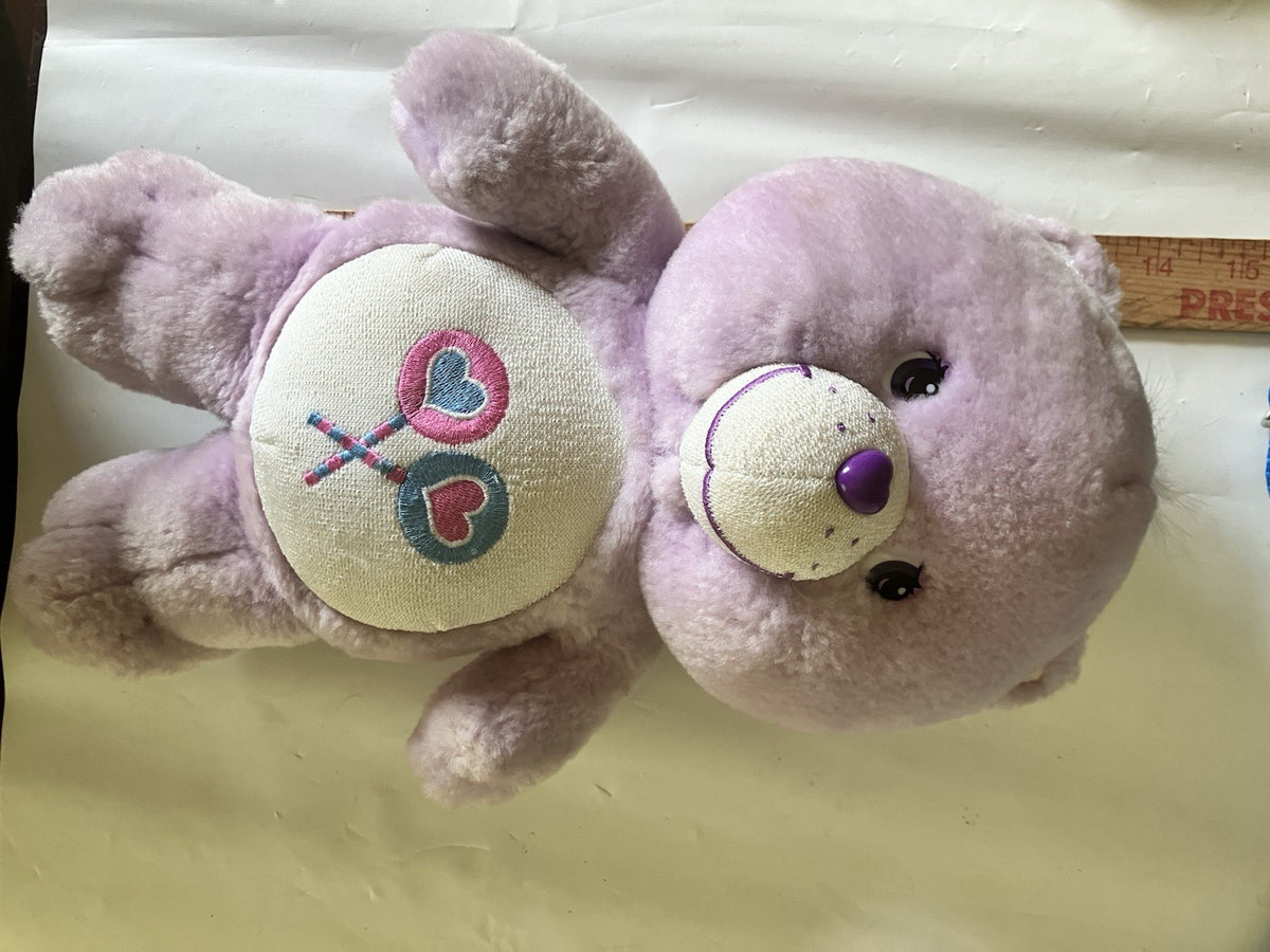 Care Bears Share Bear Plush 2002/2003 Purple Lavender Lollipops 12"