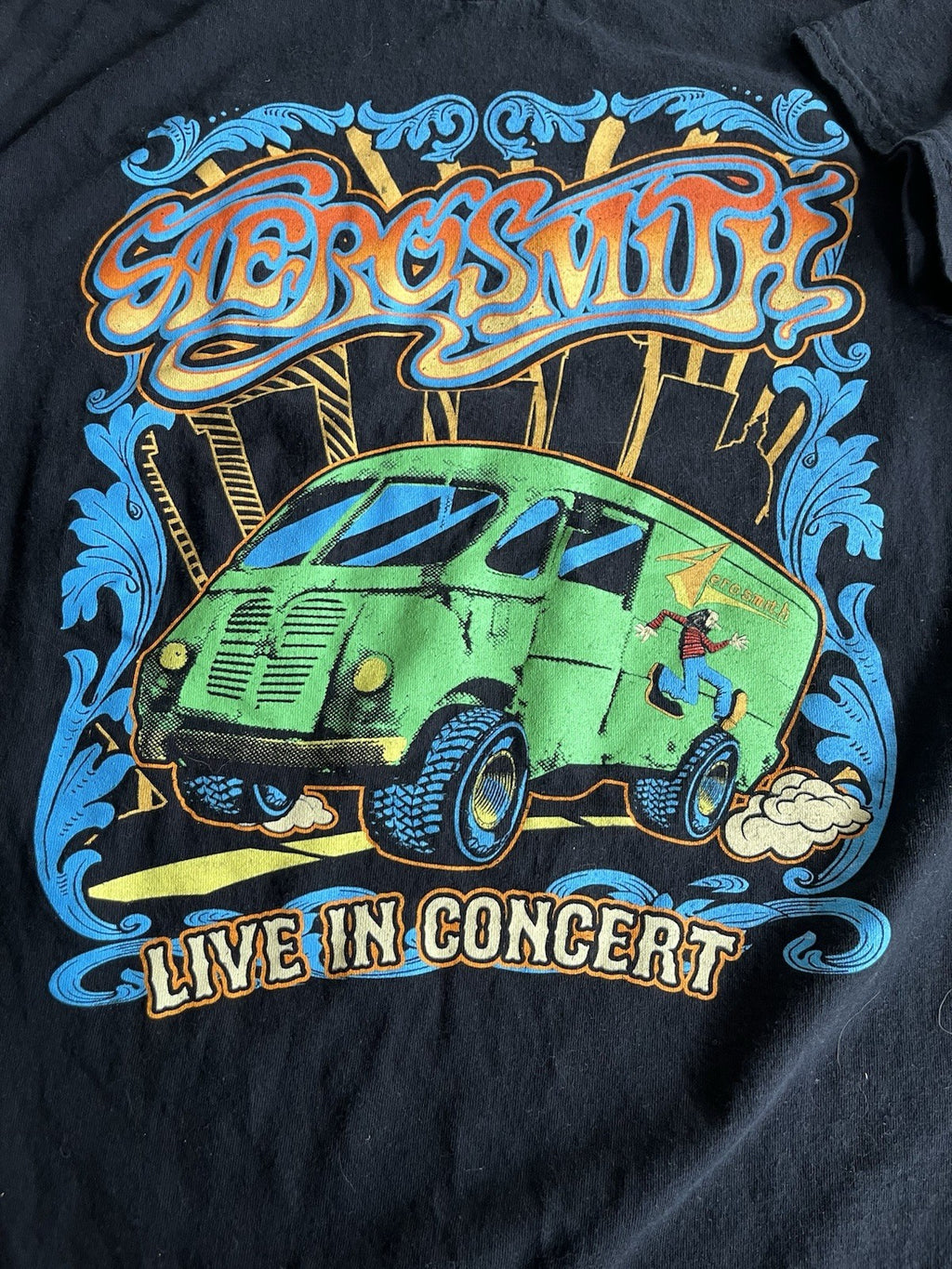 Aerosmith Black Authentic 2022 Concert T-shirt Live Bangor CONCERT Large Size