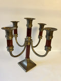 Vintage Brass 4 Arm Adjustable Candelabra With Traditional 5 Candle Capacity