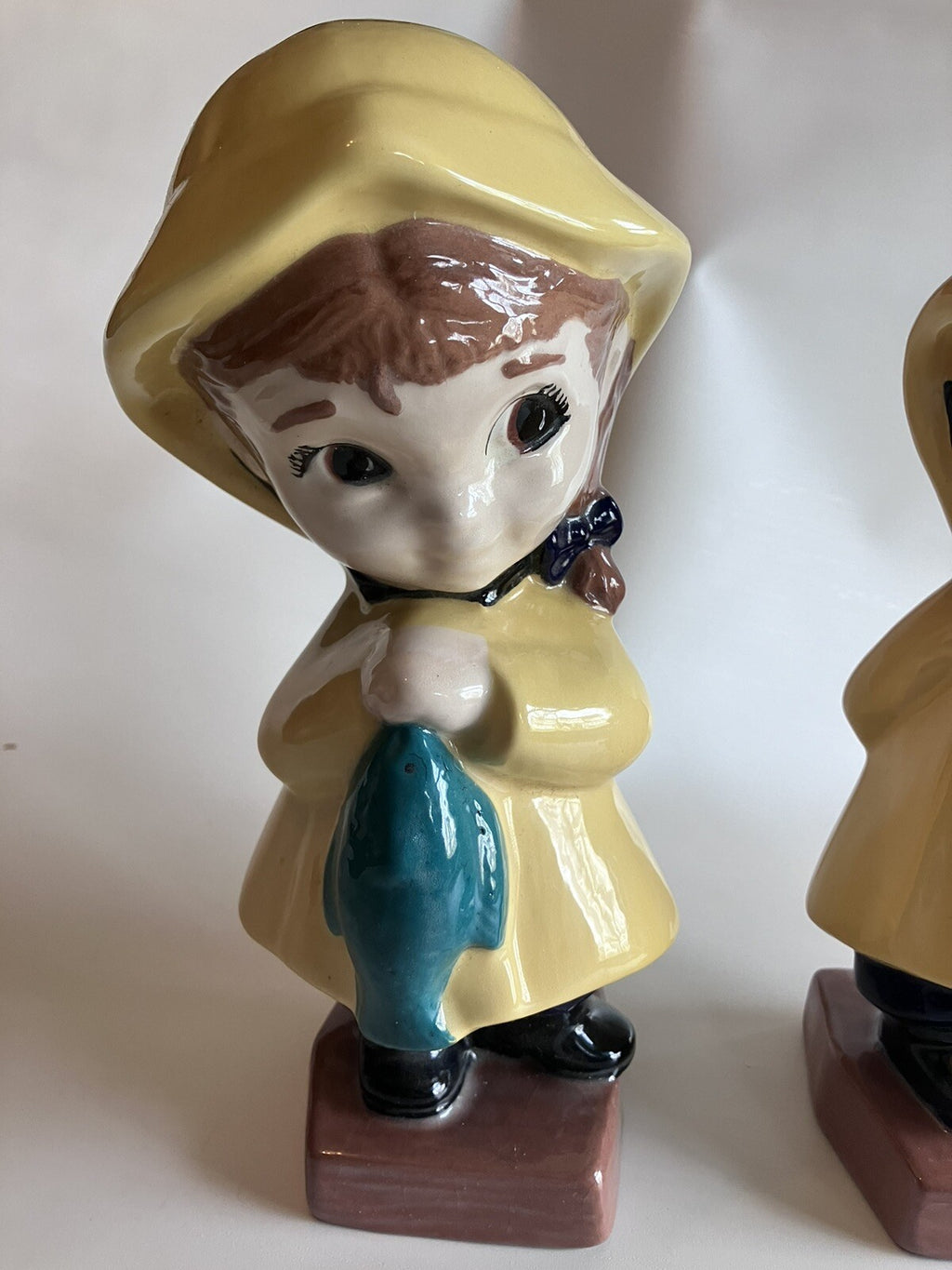 Vintage Ceramic Fishing Duo From 1970s EVC