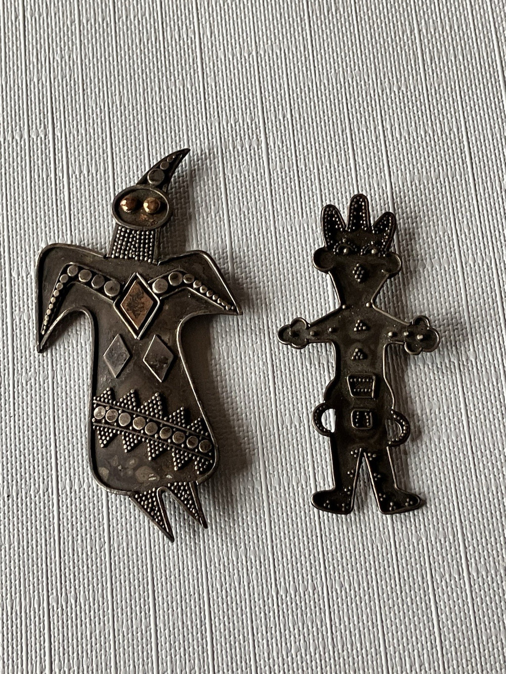 Vintage Southwestern/Mexico Pins; Pair. Stamped 925