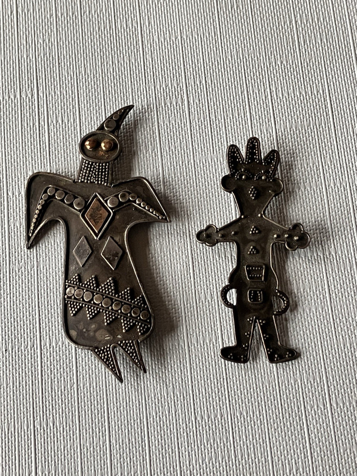 Vintage Southwestern/Mexico Pins; Pair. Stamped 925