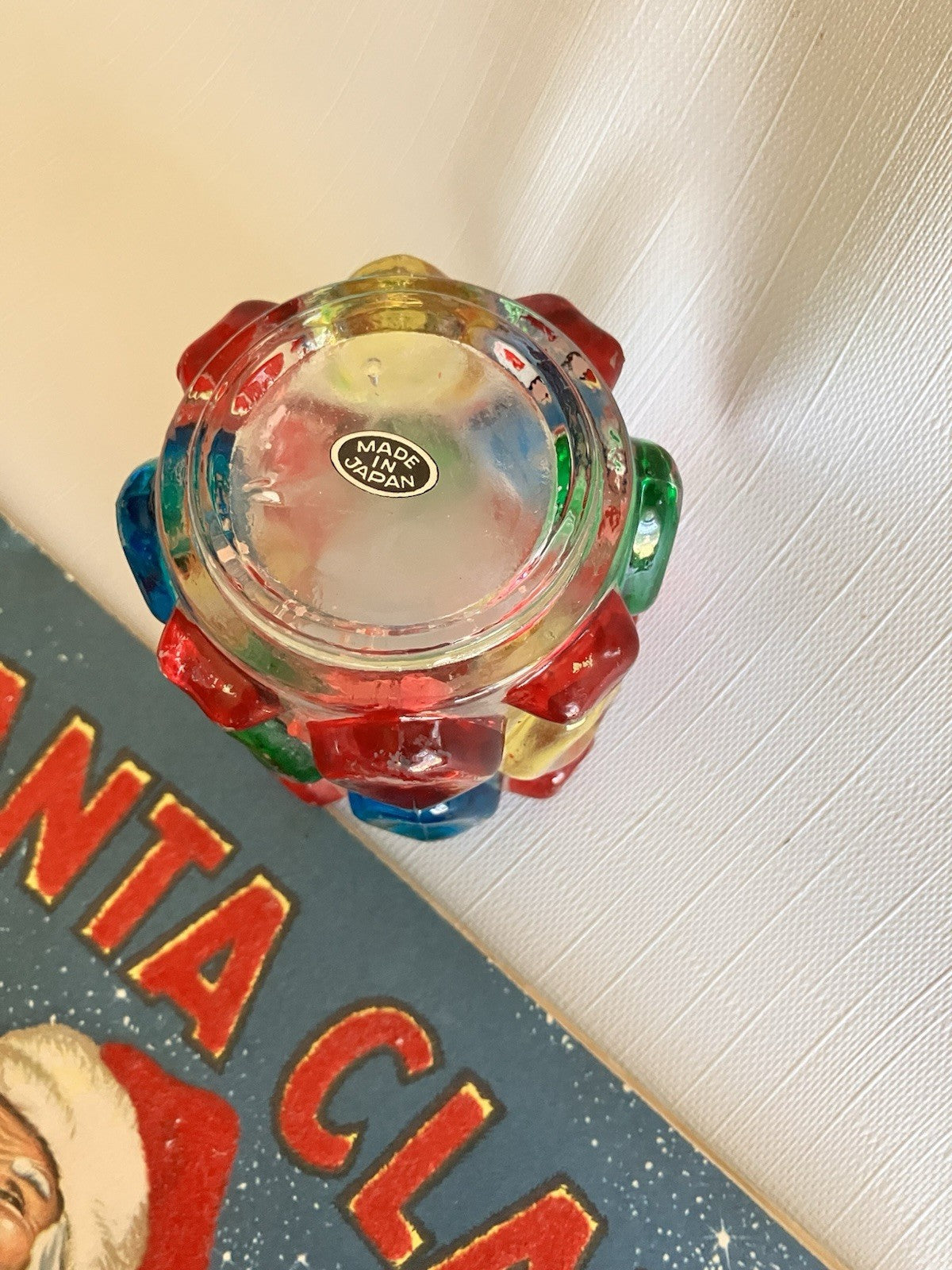 1940s Santa Clause Fuzzy Children’s Book And Candle Votive 