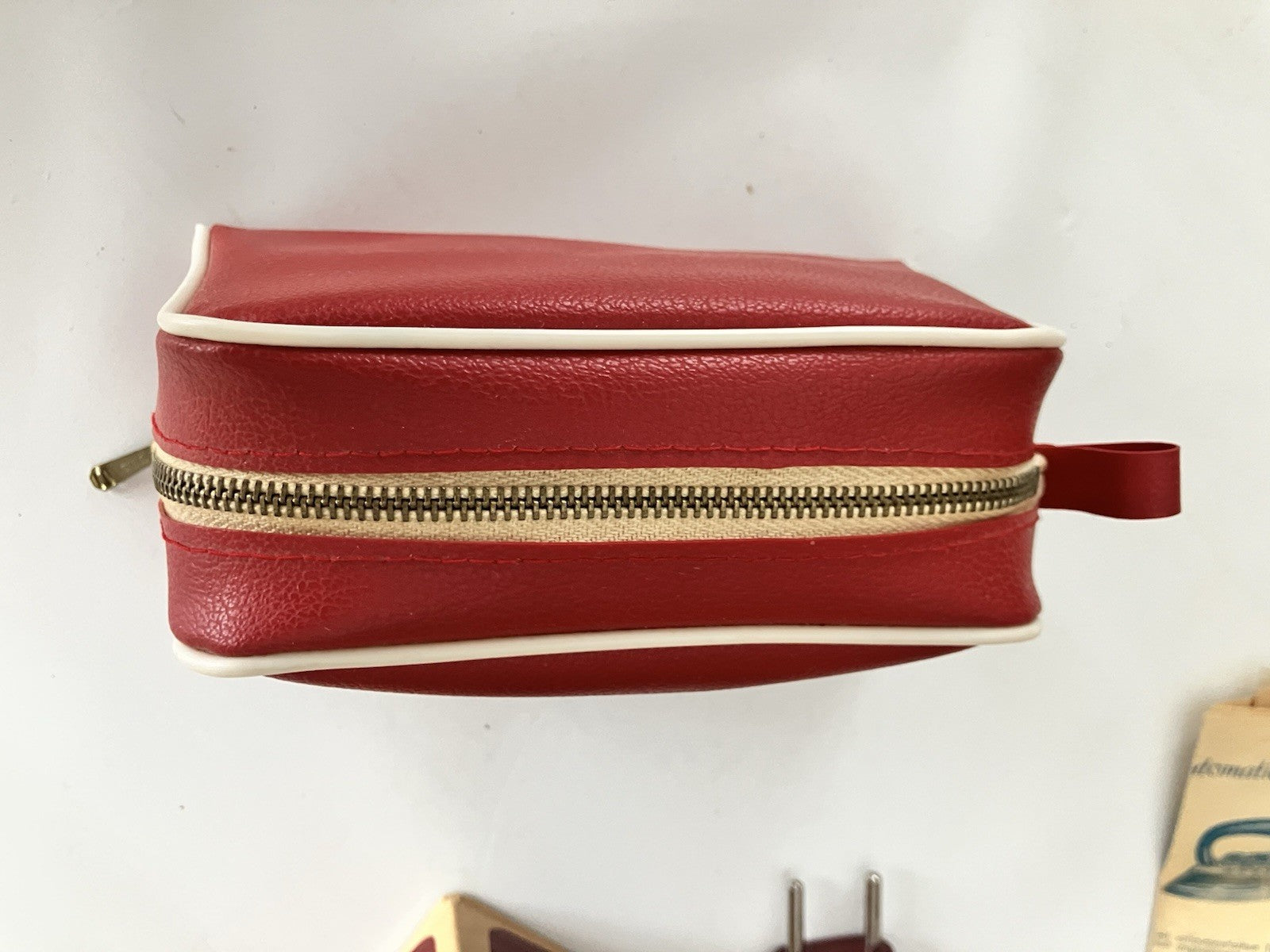 1950s German Zoeller Maroon Travel Iron W/ Original Box, Paper EVC, Never Used