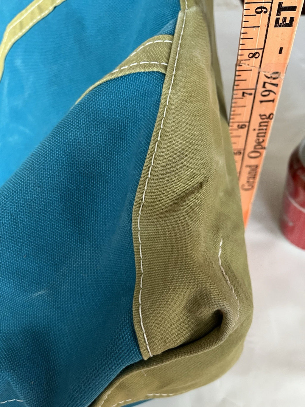 Vintage LL Bean Extra Large Host Tote In Teal And Lime “Amanda” Monogrammed 