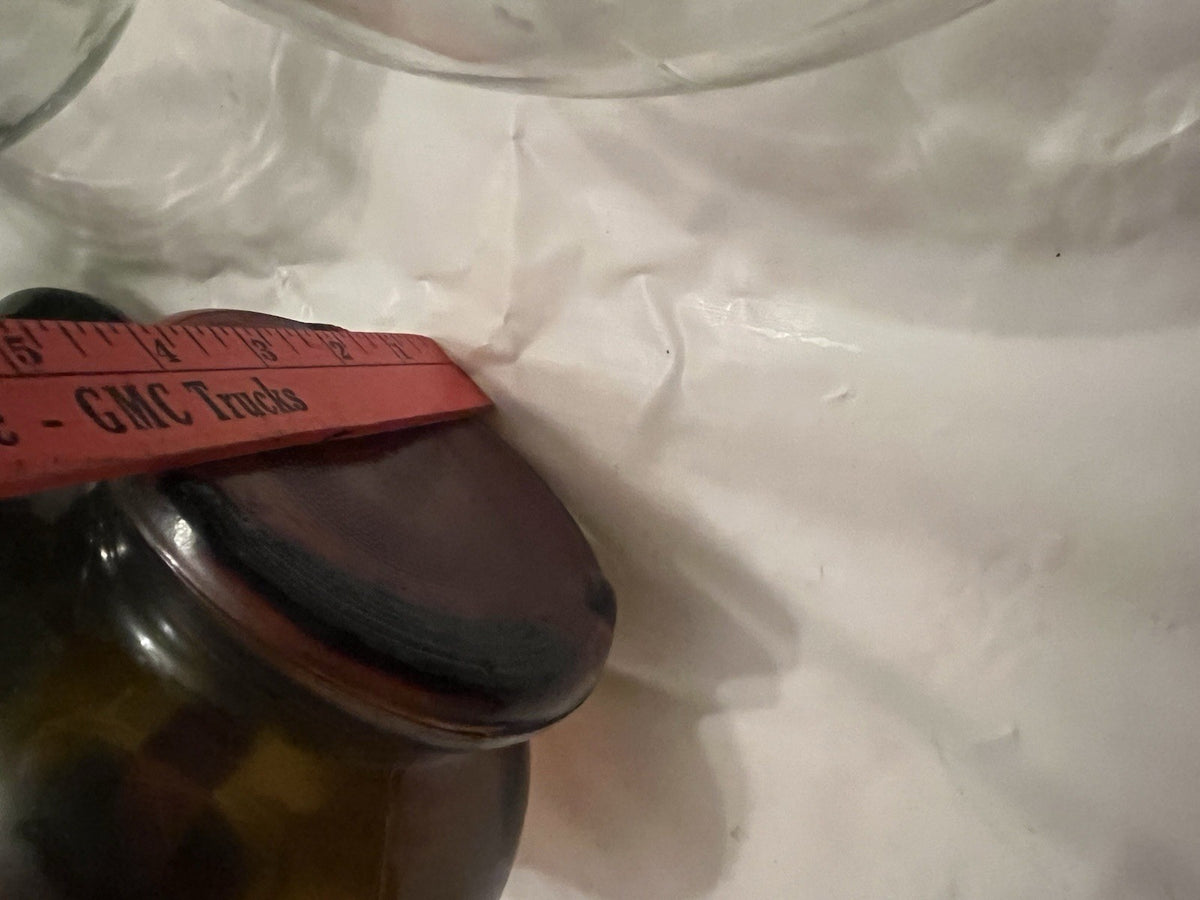 Vintage Amber Glass Hurricane Kerosene Lamp  With Original Glass Globe