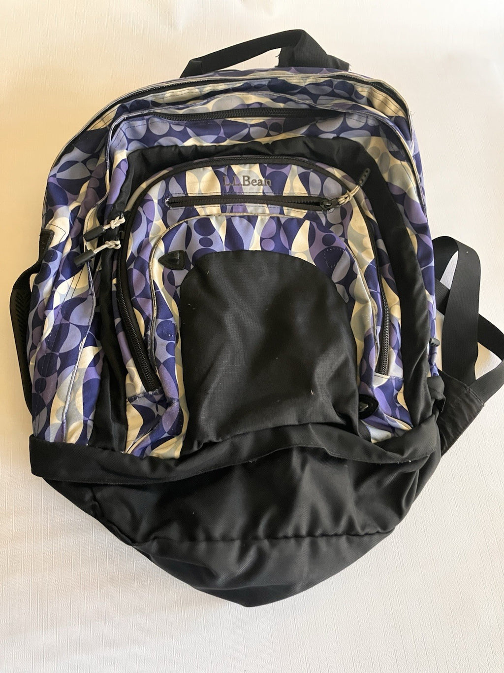 L.L.Bean Purple Two Toned And White large Backpack NOT monogrammed!