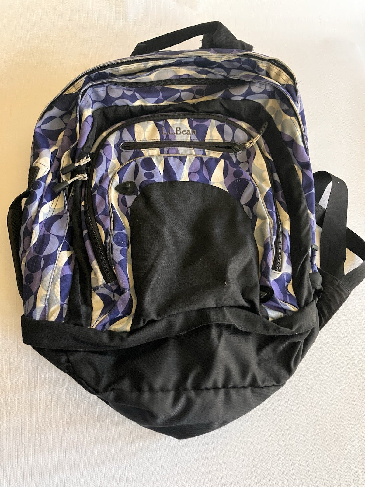 L.L.Bean Purple Two Toned And White large Backpack NOT monogrammed!