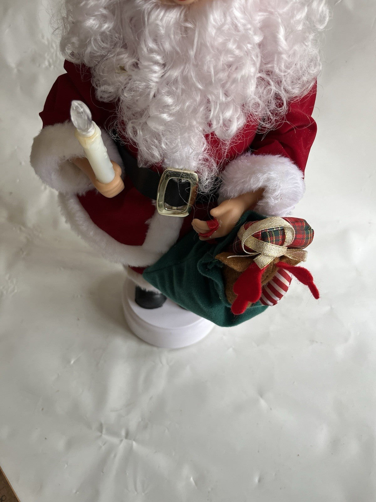 Vintage Christmas Santa With Candle/Toys Movement Figure By Padma