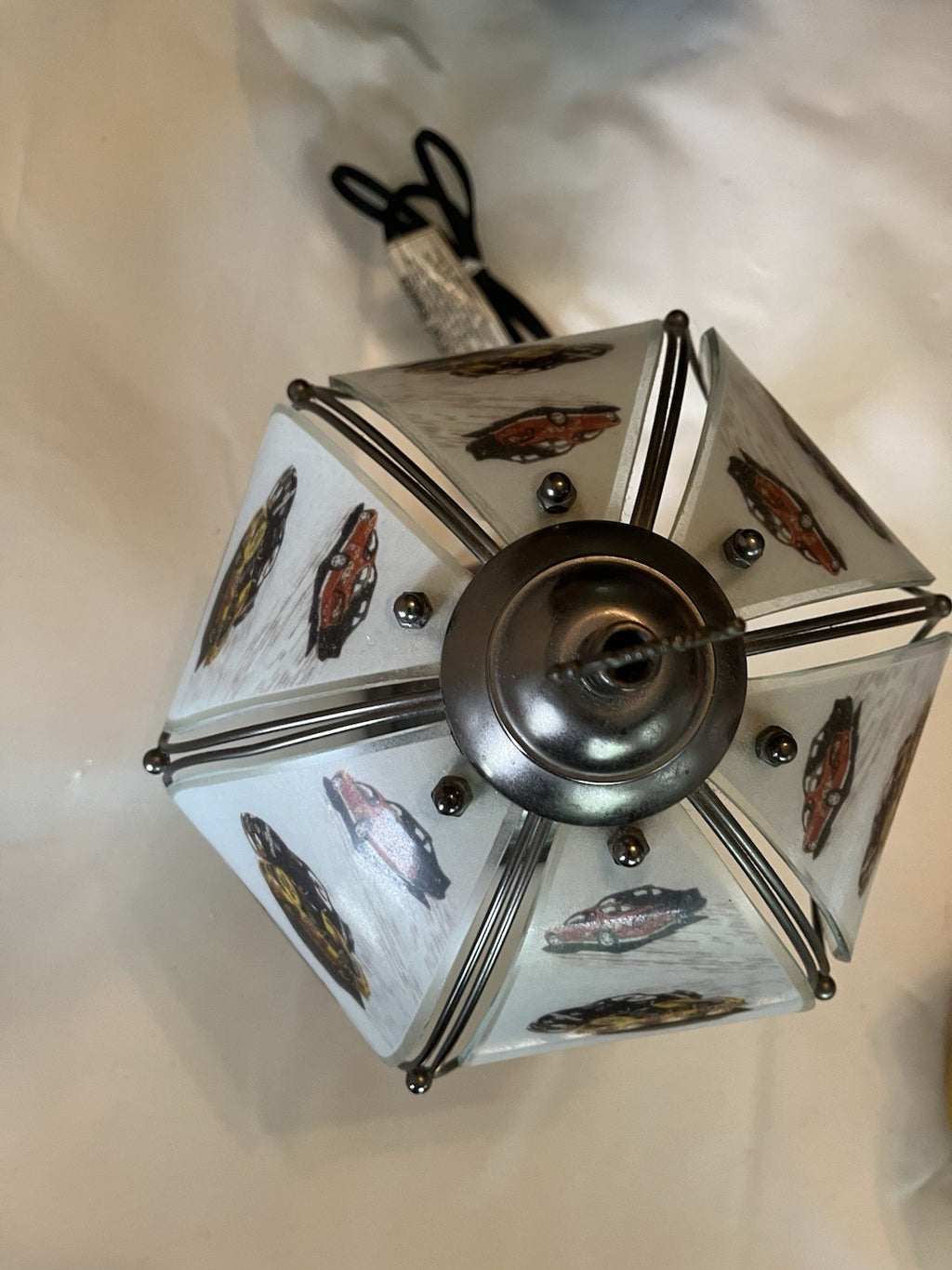 Vtg OK Lighting NASCAR Tiffany Style Touch Lamp; Earnhardt Sr, Jr Others. Works!