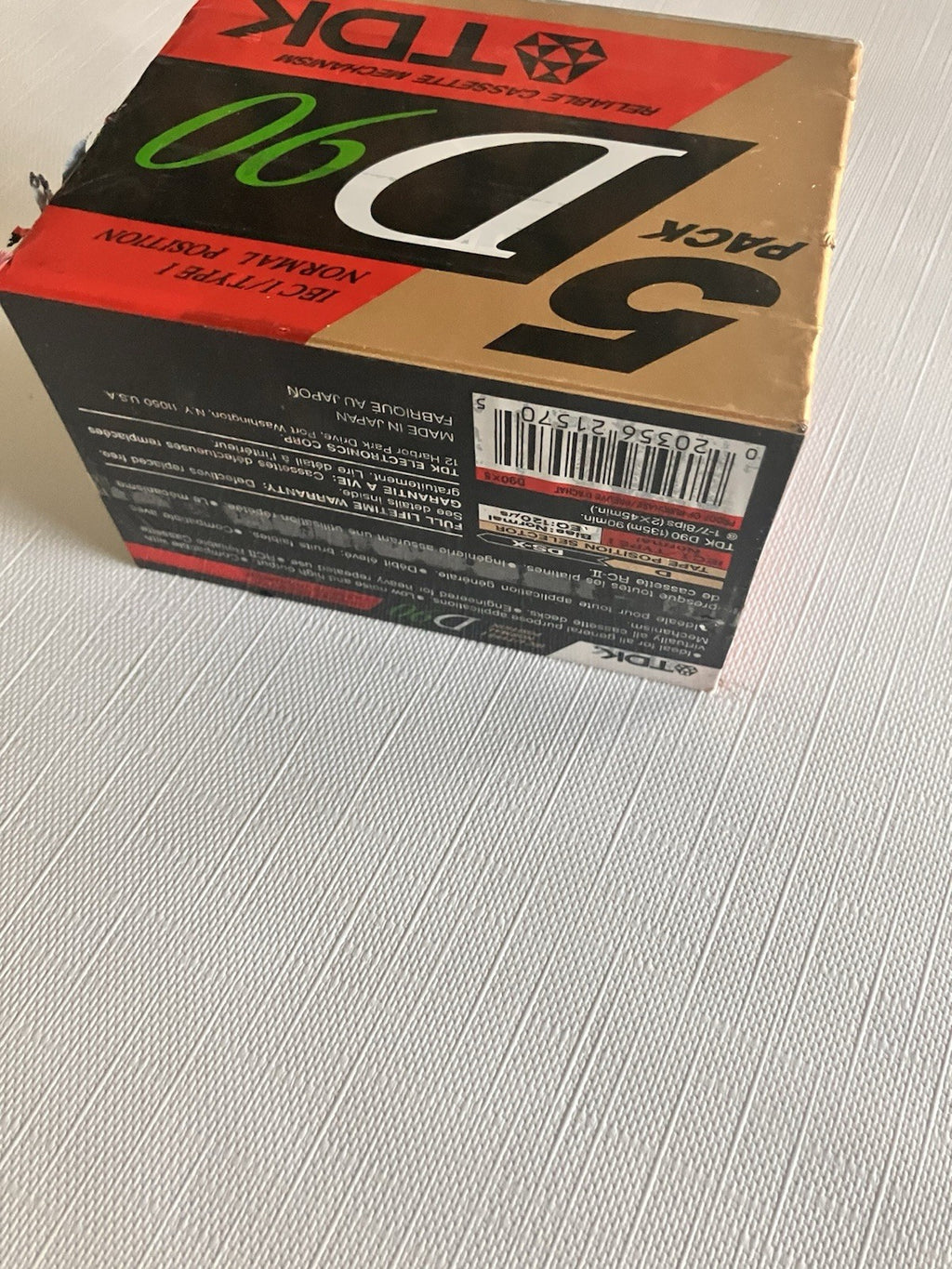 TDK D90 Blank Cassette Tapes 5 Pack IECI Type 1 Normal Bias Sealed