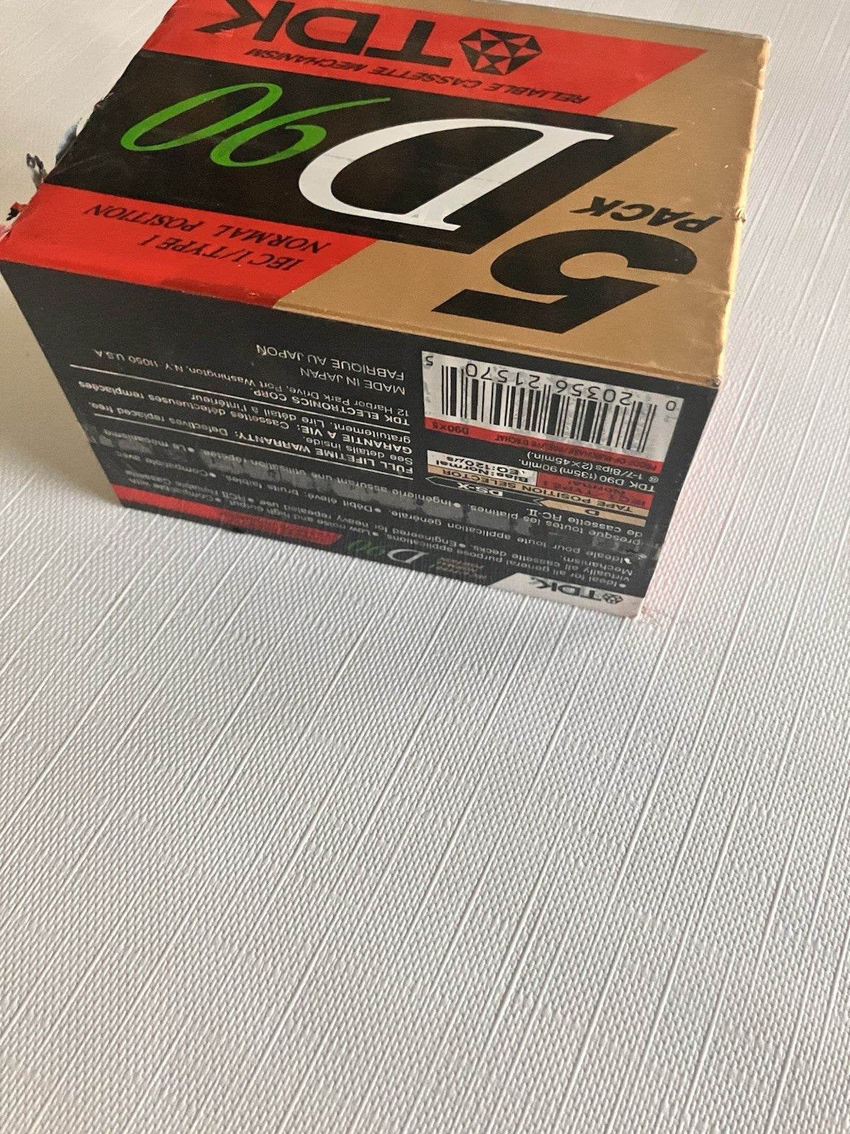 TDK D90 Blank Cassette Tapes 5 Pack IECI Type 1 Normal Bias Sealed
