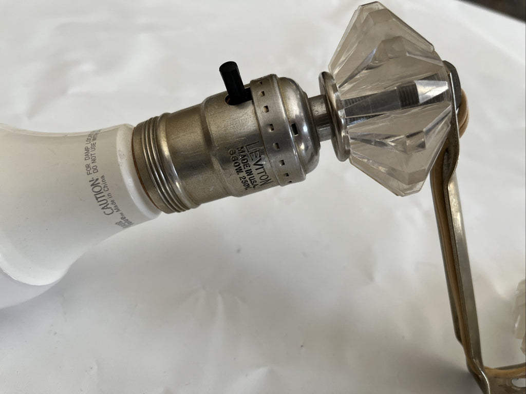 MCM/Vintage Leviton Clear Acrylic Electric Light Wall Sconce Art Deco Works!