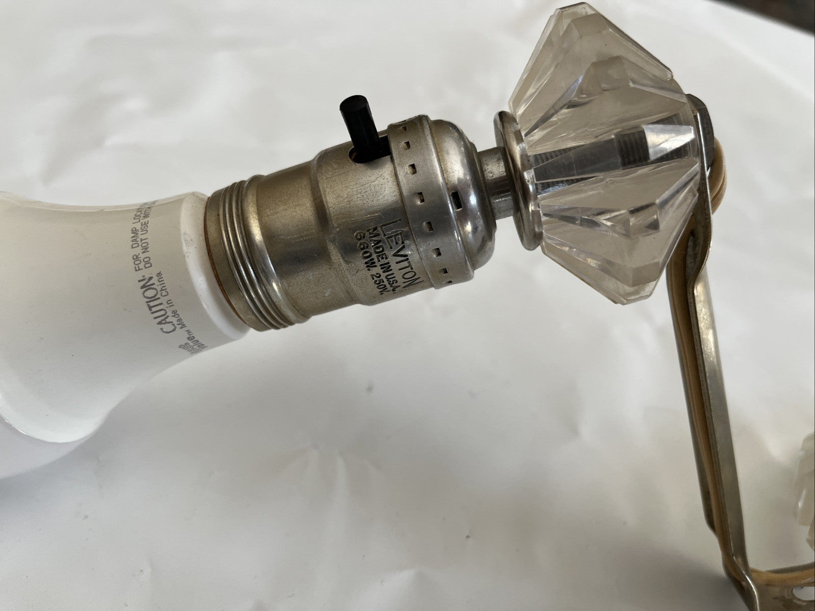 MCM/Vintage Leviton Clear Acrylic Electric Light Wall Sconce Art Deco Works!