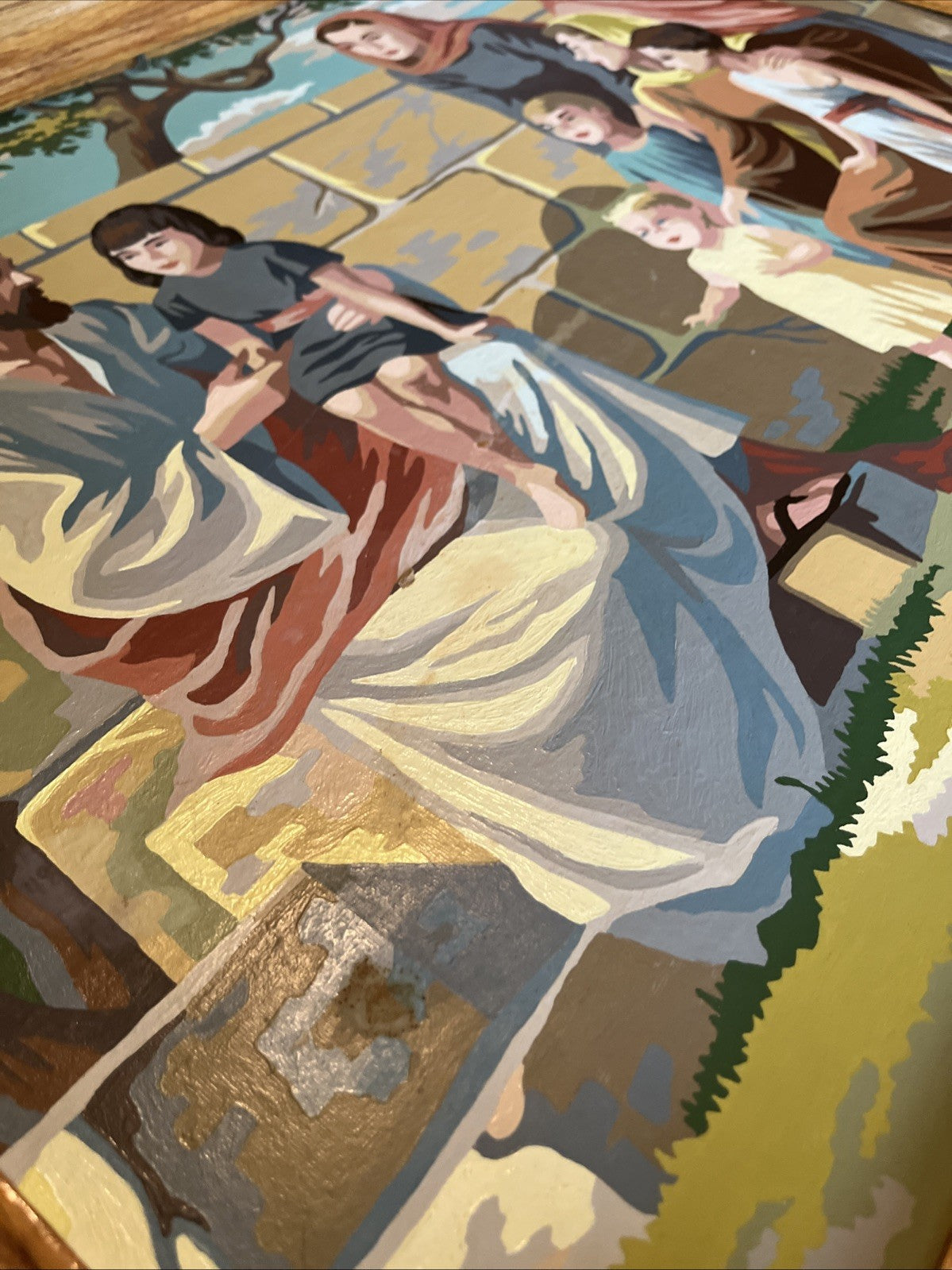Vintage MCM “Jesus And Little children” Paint By Numbers 27”x21” Framed; 1963