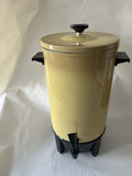 West Bend 1960’s 36 Cup Party Perk Coffee Percolator, Cream Colored/Harvest Gold