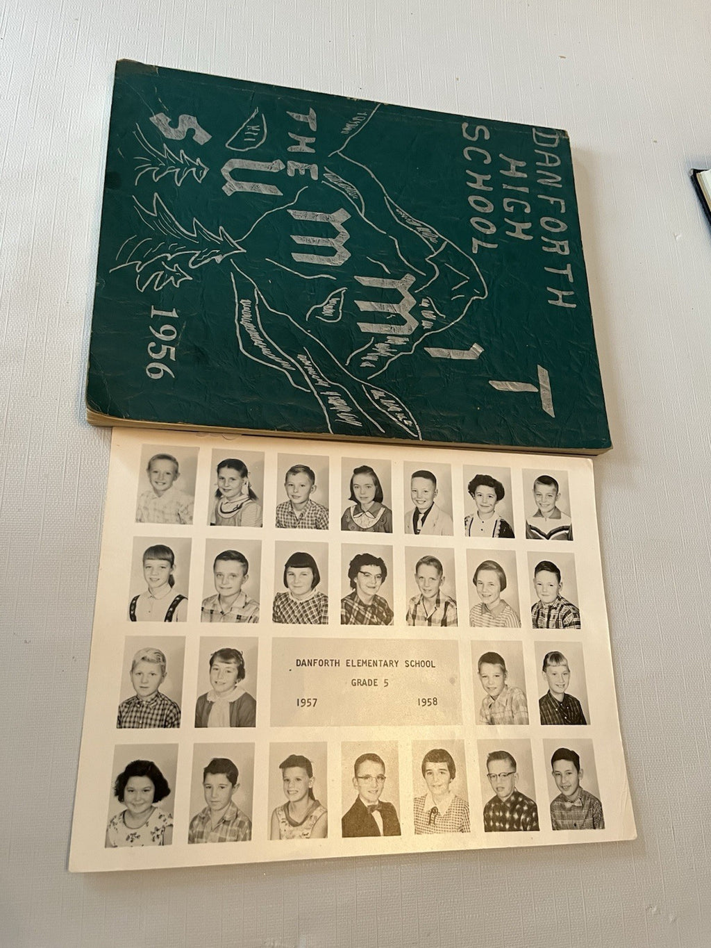 Vintage 1956 Danforth, Maine Yearbook And Grade 5 Class Photo
