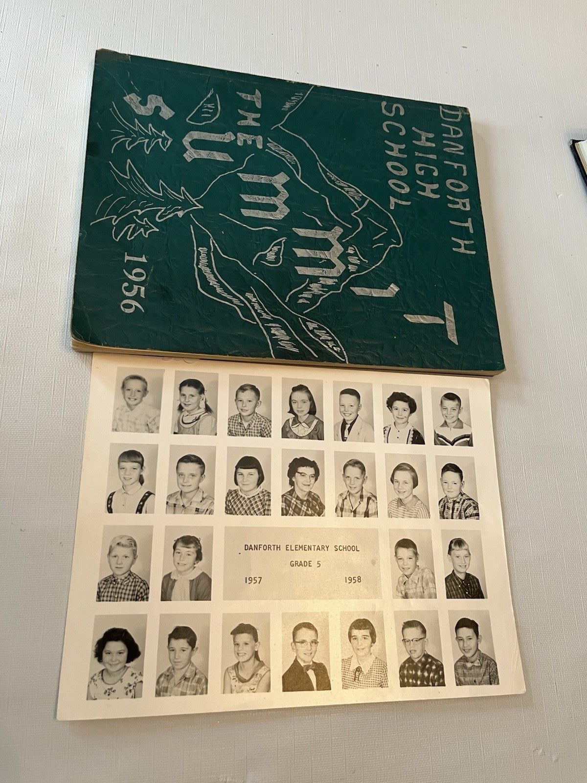 Vintage 1956 Danforth, Maine Yearbook And Grade 5 Class Photo
