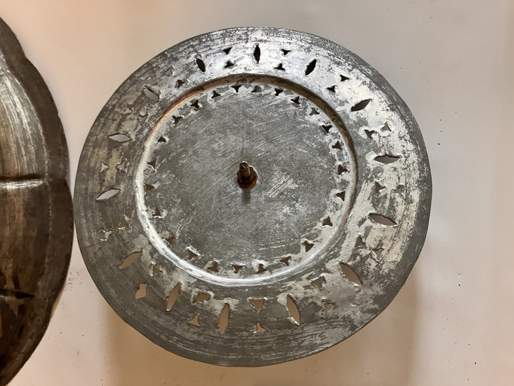 Vintage Mid Eastern Metal Etched Traveling  Basin With Lid/ Rice Pot?