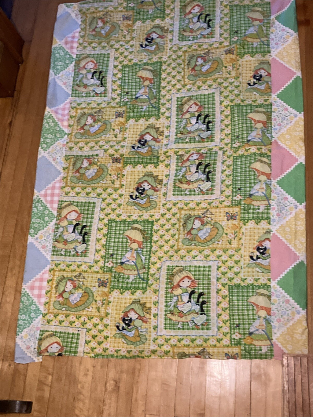 Vintage 1970s Katie Patchwork Twin Duvet Cover