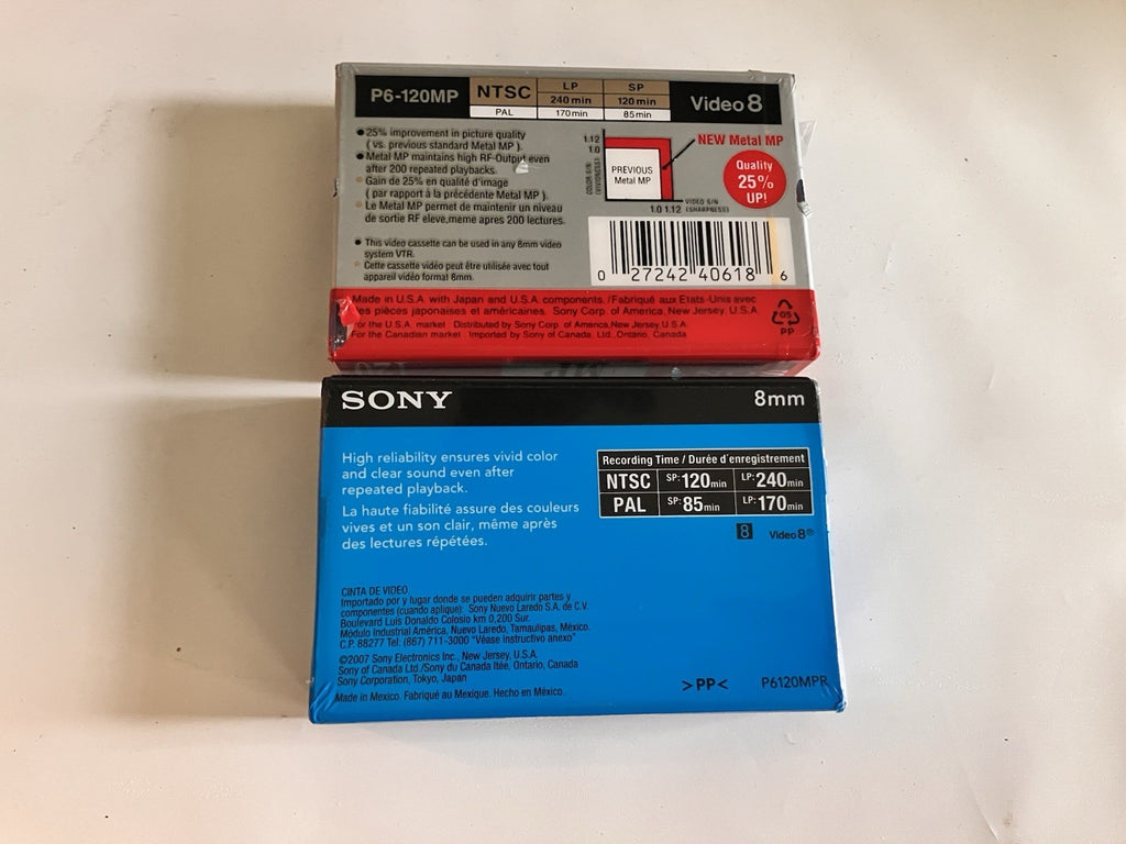 Sony 8mm Standard 120 Min/ 90 Min Cassettes For Recording. Sealed Lot Of 4.