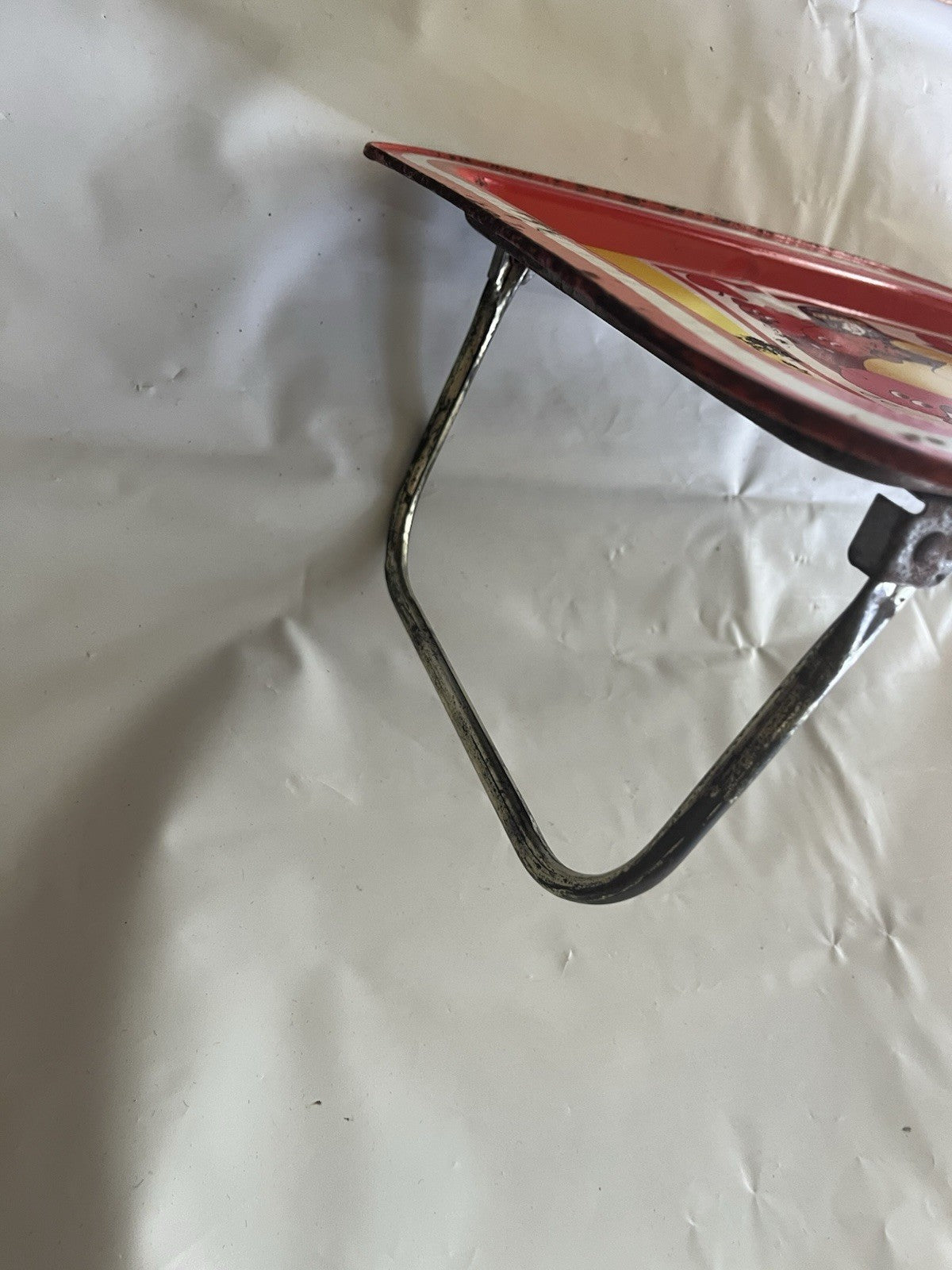Vintage Orange Pac-Man Metal Lap & Bed TV Tray w/Folding Legs - Midway Co. *READ