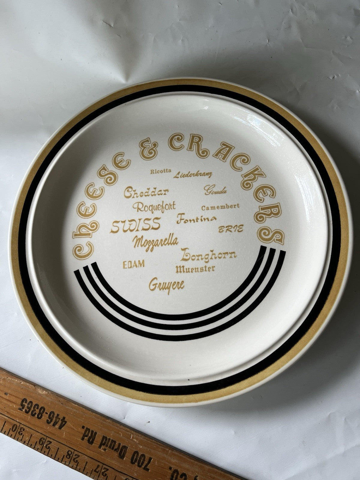 Vintage “Cheese And Crackers” 11.5” Ceramic Platter Plate