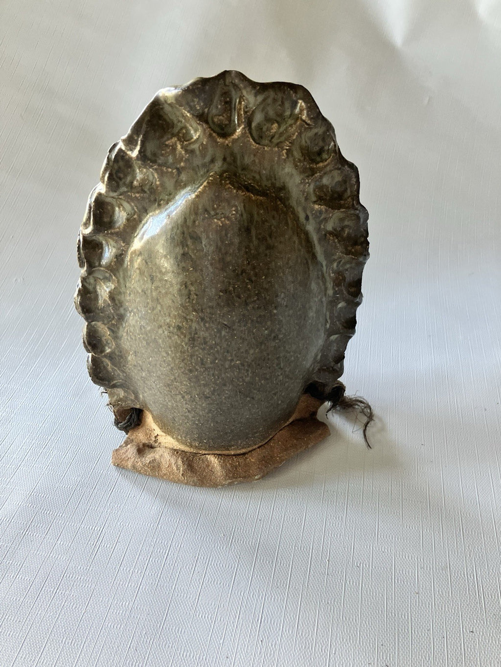 Roku Glazed on  Red Stone Pottery Hanging Flower Pot- Unique!