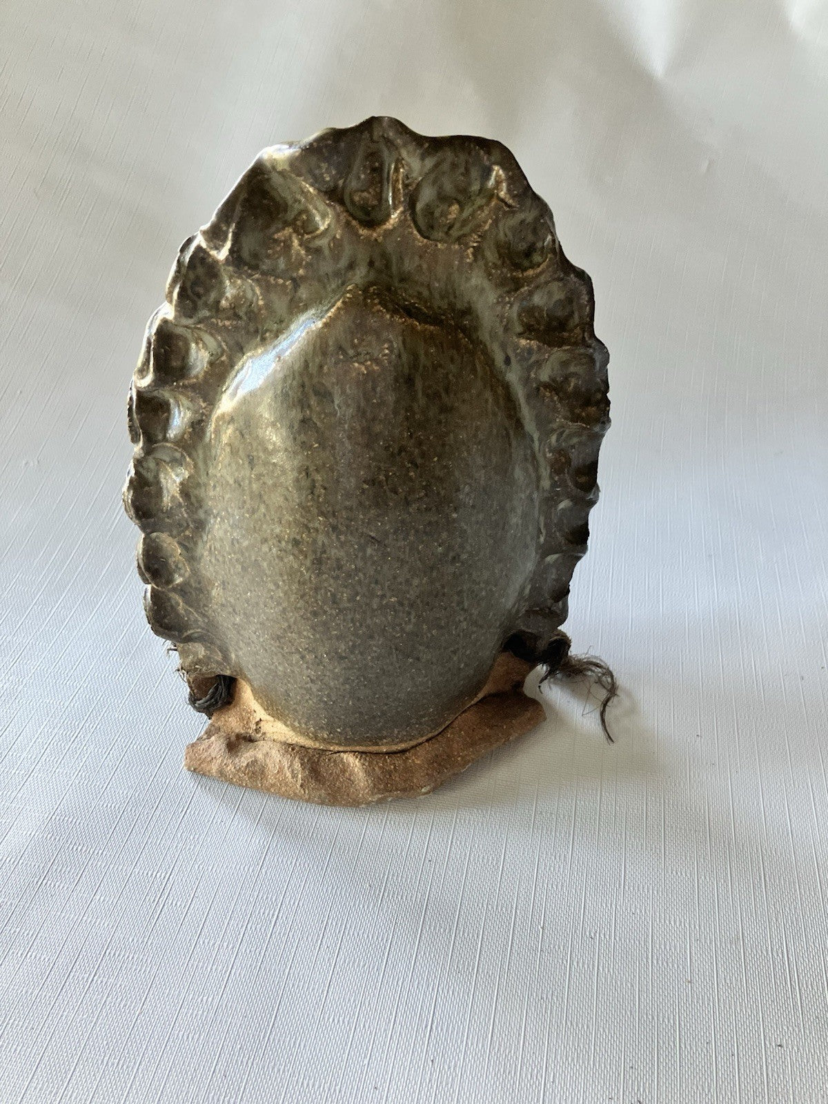 Roku Glazed on  Red Stone Pottery Hanging Flower Pot- Unique!
