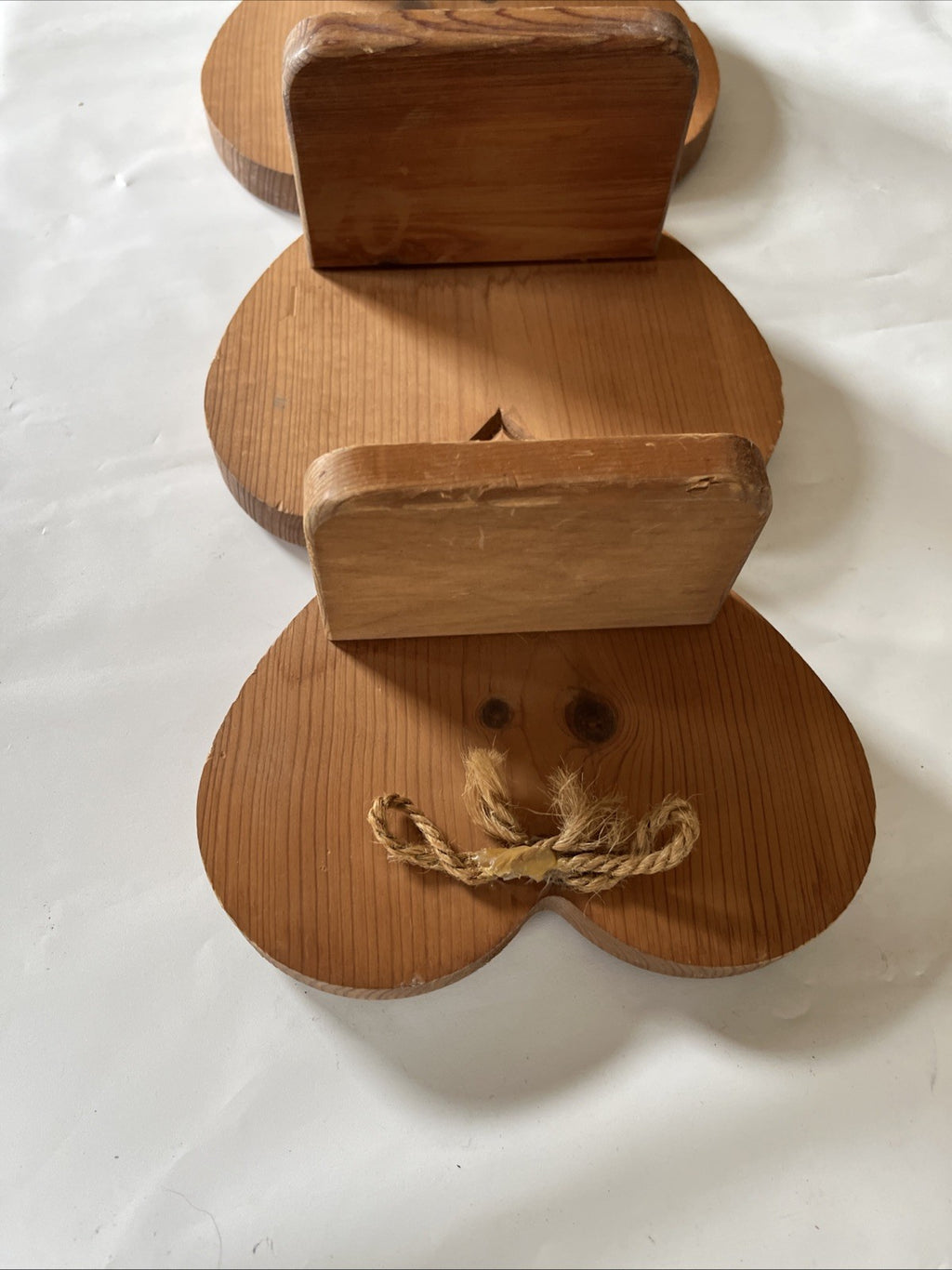 Vintage Wood Three Tier Hanging Heart Shelf