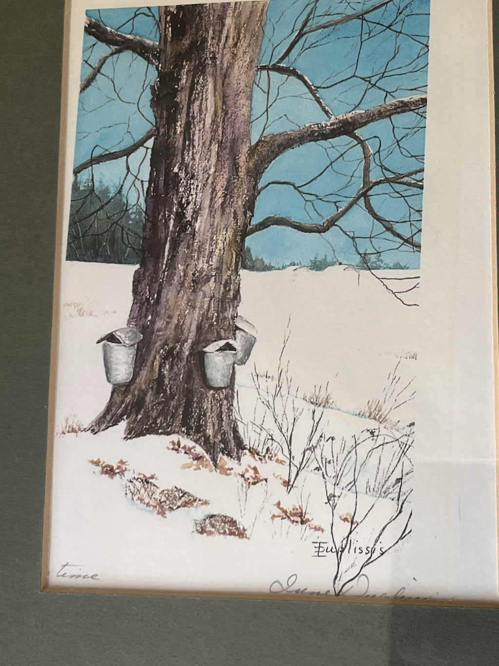 Framed Pair Of Signed Prints “Spring Sap” “Mahogany Chair” New England Artist