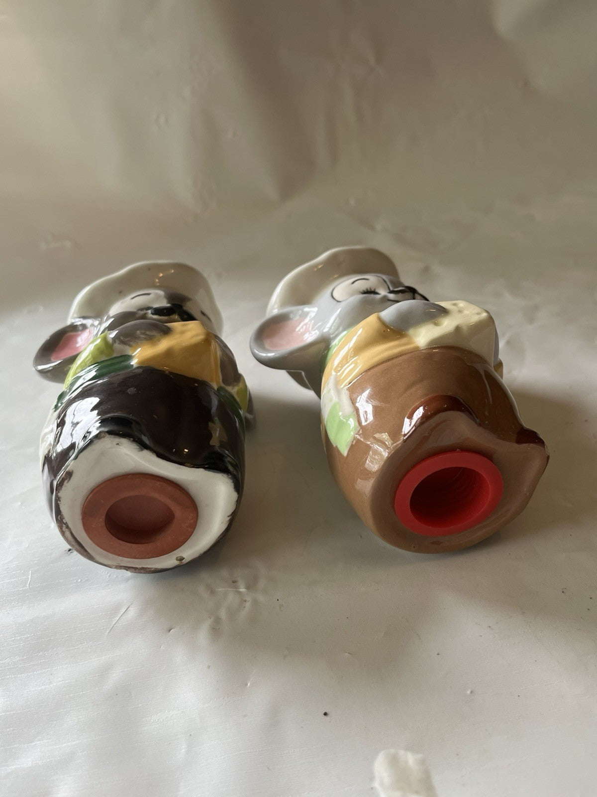 Vintage 1970’s French Mouse Waiter Salt And Pepper Shaker Set 5” Tall