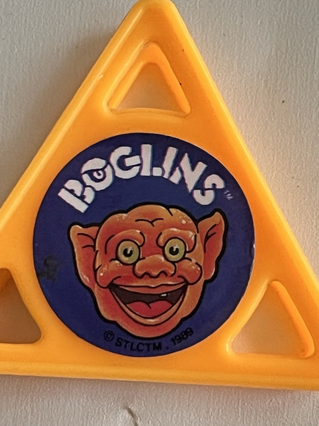 1989 Boglins Kellogg’s Triangle Ink Stamper Vintage Orange Toy Cereal Prize