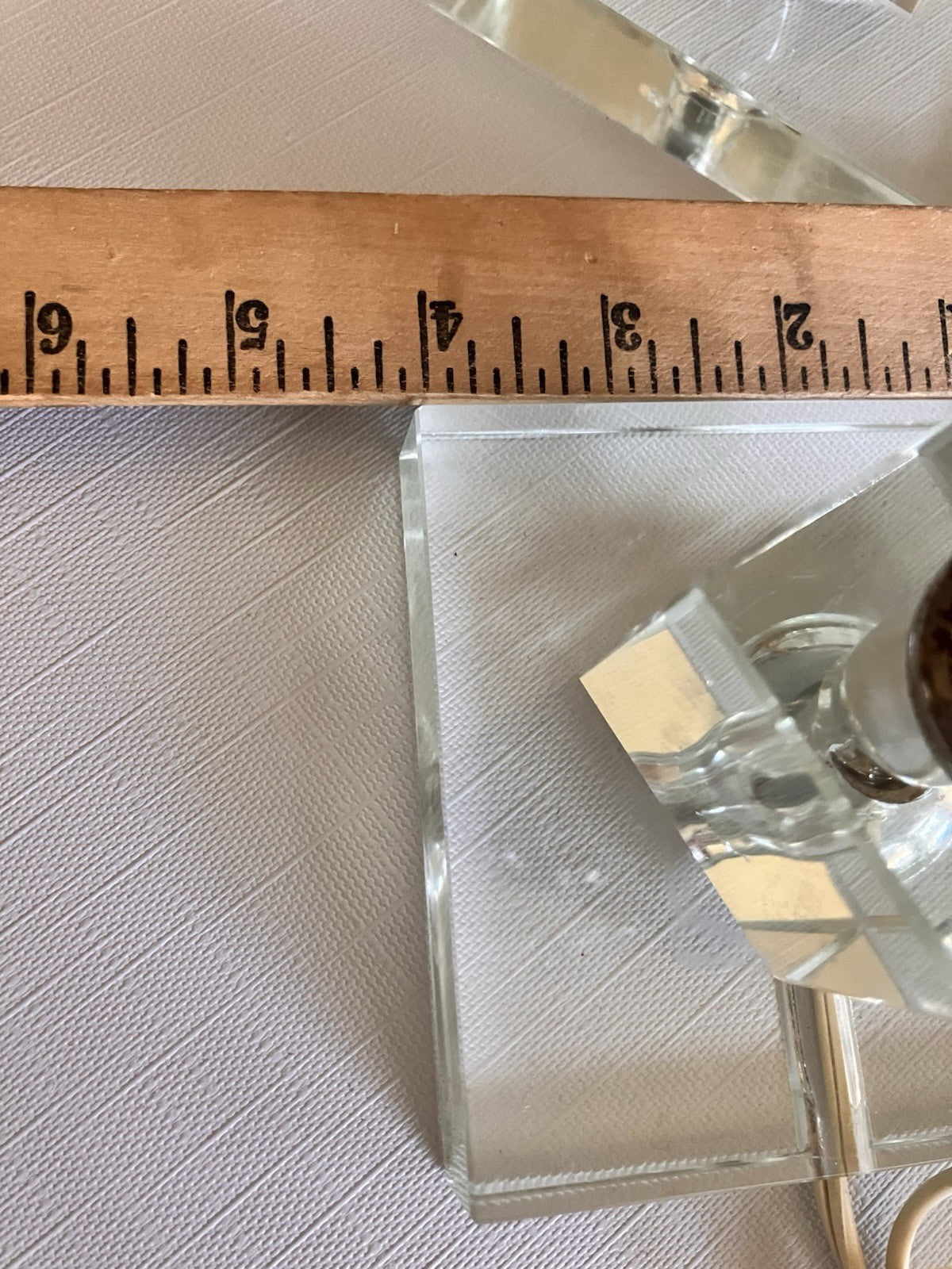 Vintage Pair Clear Luster Table Side Lamps; Working