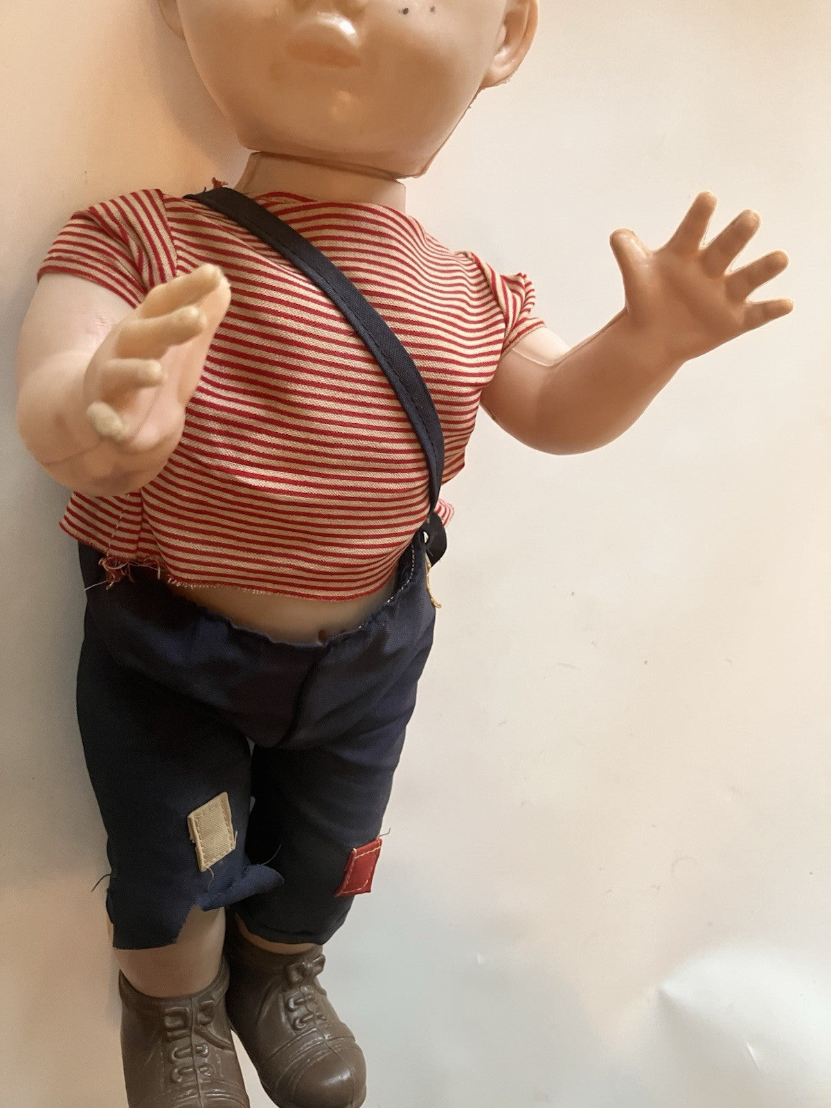 Vintage 15” Boy Celluloid Doll With Original Clothes