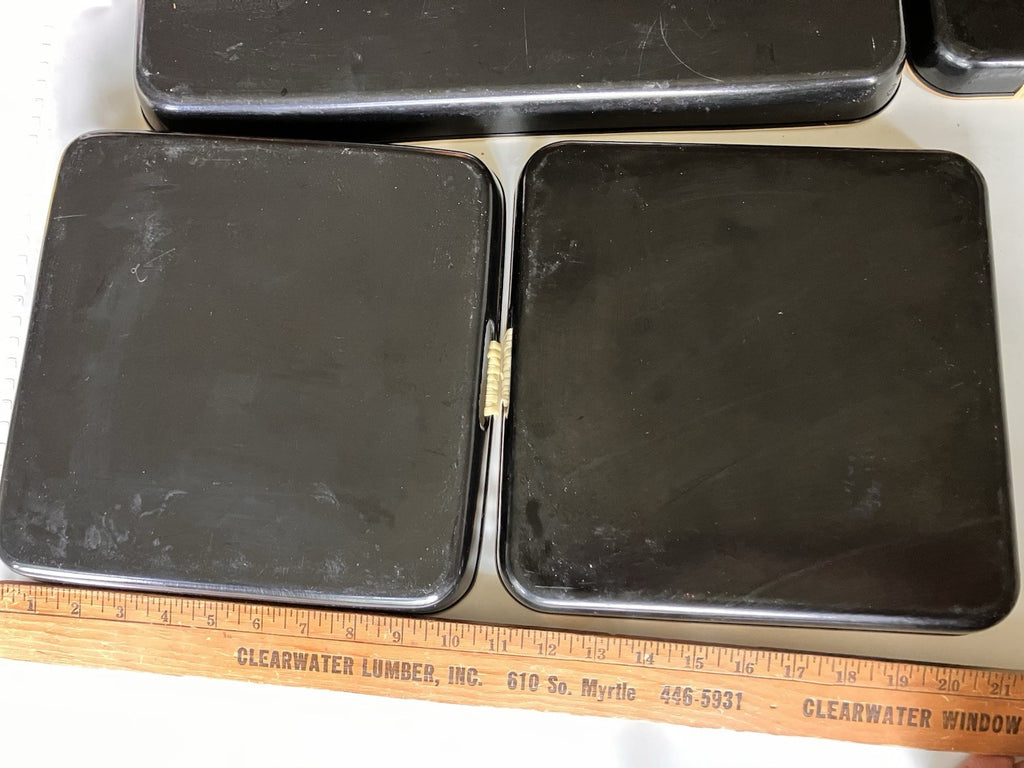 Vtg Toyo Japanese Lacquerware Enamel Serving Trays (4)- Floral/Plaid 2 Patterns