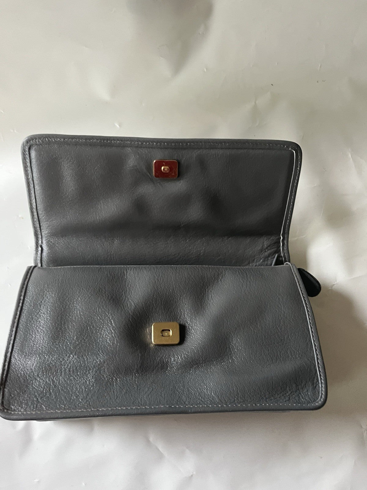 NOS 90’s Talbots Gray Crossbody Leather Bag-Made In Italy