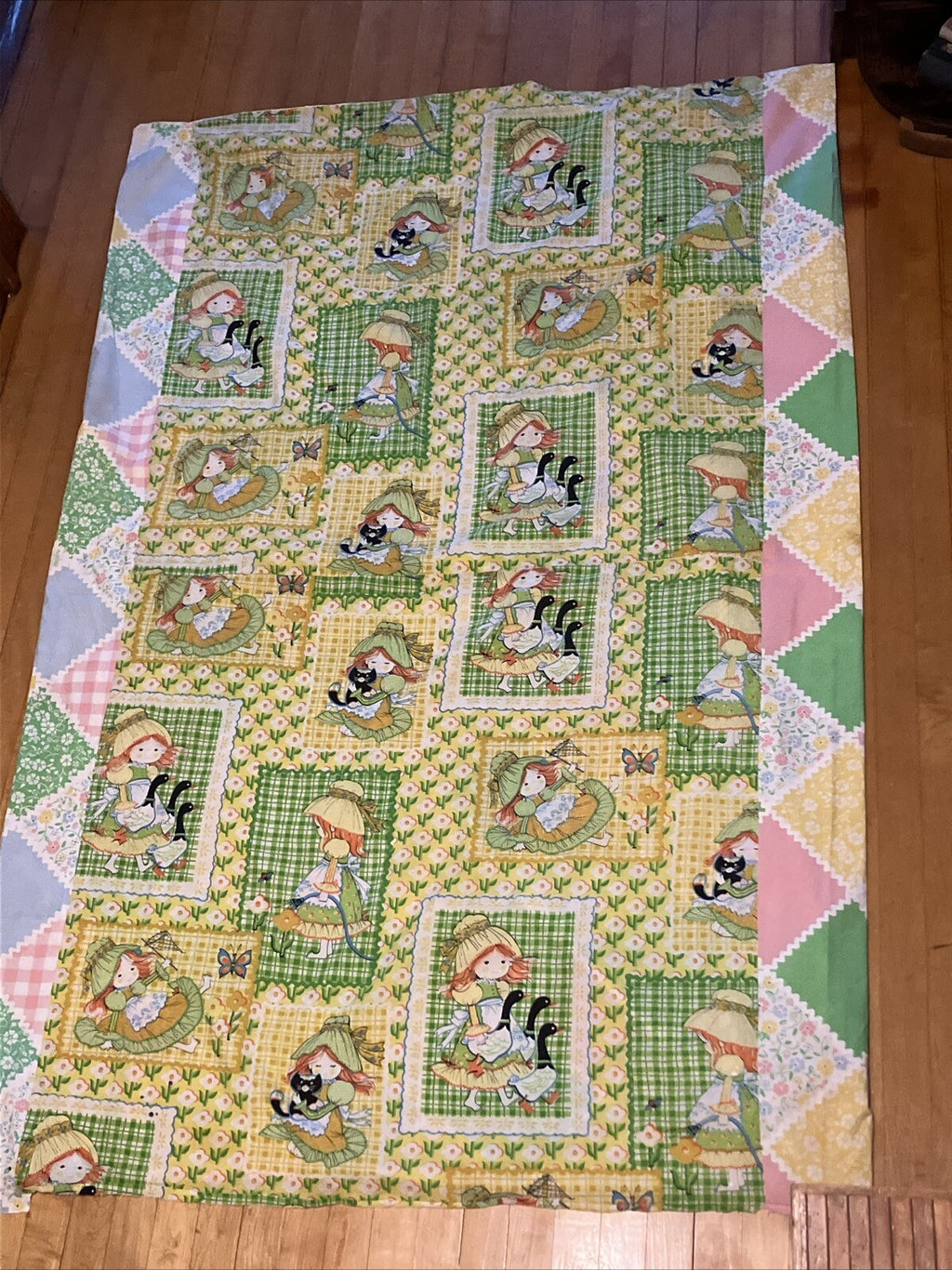 Vintage 1970s Katie Patchwork Twin Duvet Cover