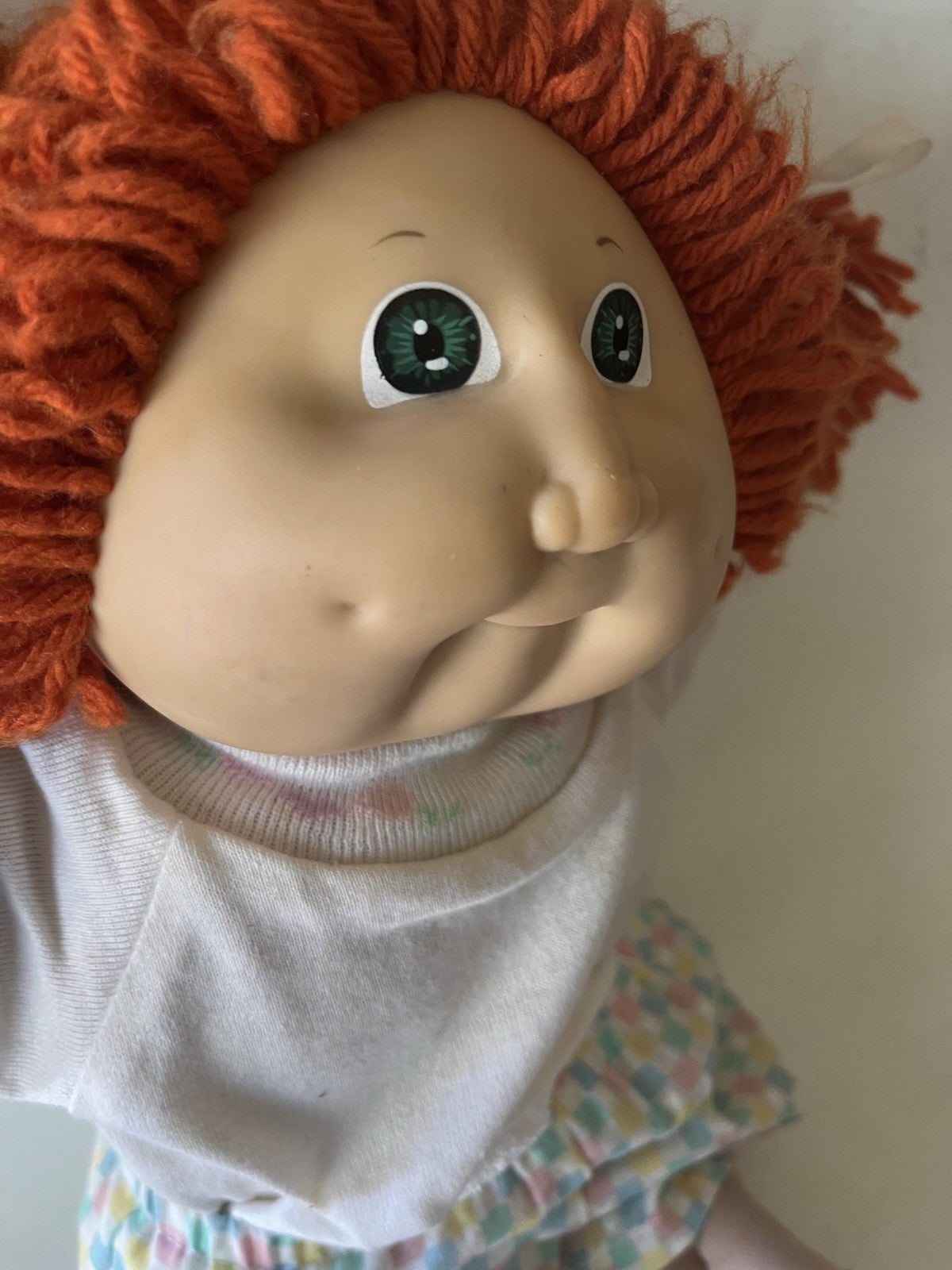 Vintage Cabbage Patch Kids 16” Girl Red Braided Pigtails/ Green Eyes