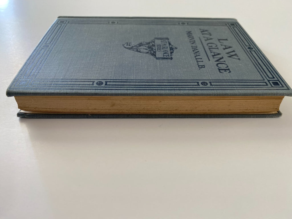Law At A Glance Marvin Dana, LL.B. First Edition 1920 Great Condition