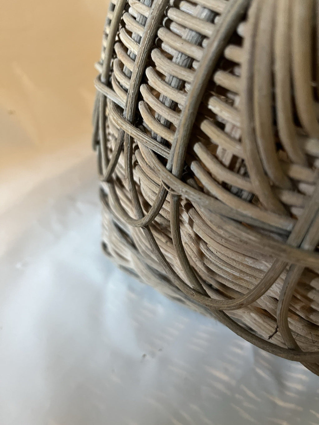 Vintage Large Gathering Basket With Rectangle Bottom, Unique Details, GUC