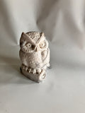 Pearlite Canada Grey Owl Sculpture Carved Detail Owl Statue 4”x3”x3”