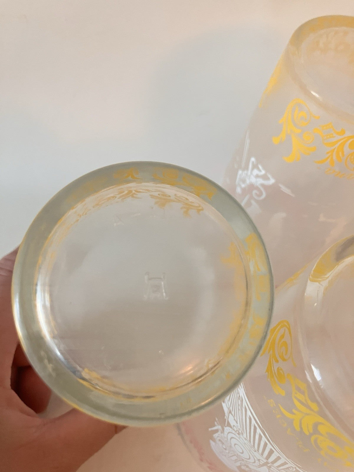 Vintage/MCM  Hazel Atlas Americana Glasses White, Pink And Yellow, Set Of 5
