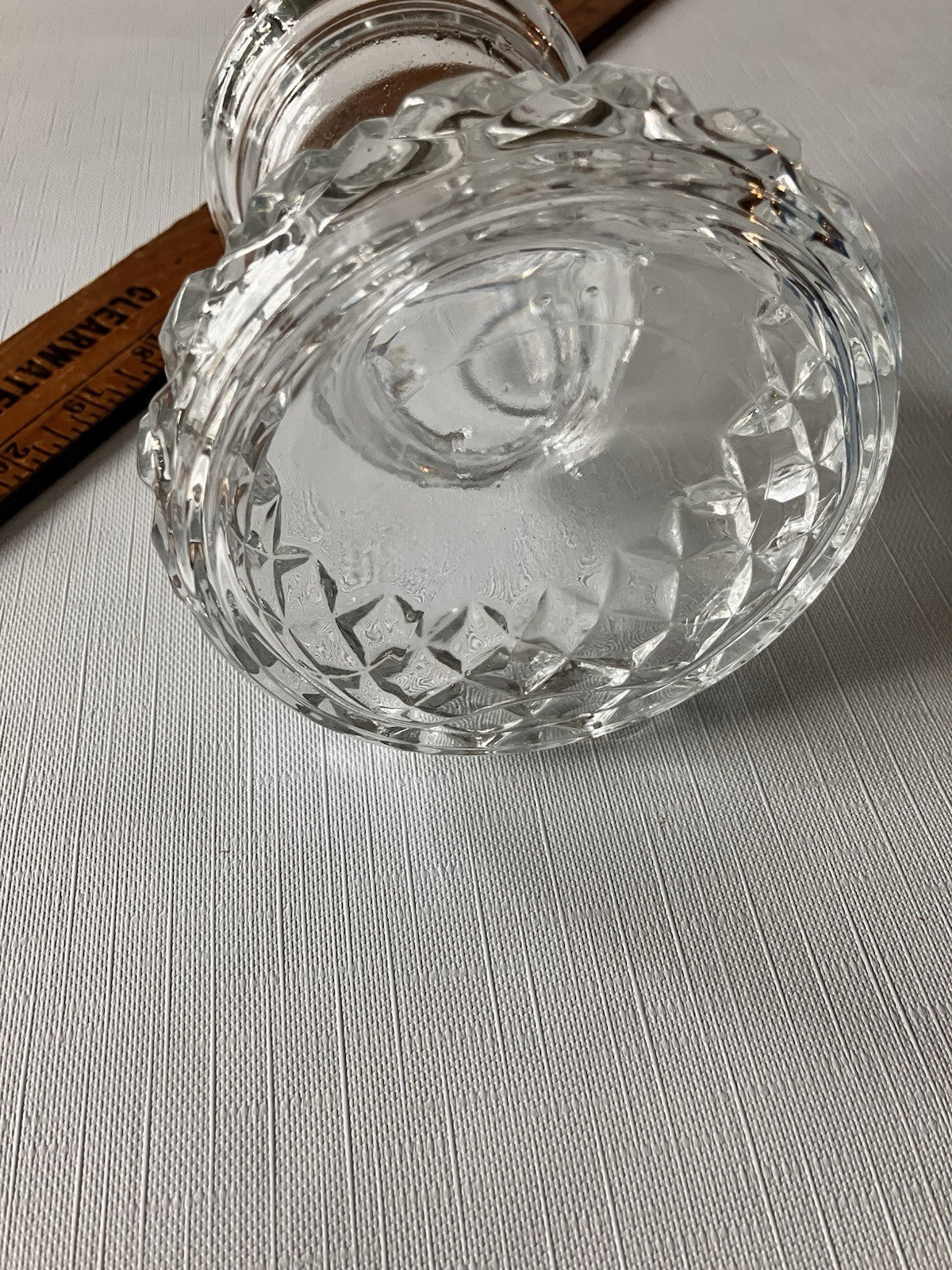 Vintage Glass Etched Hurricane Oil Lamp 