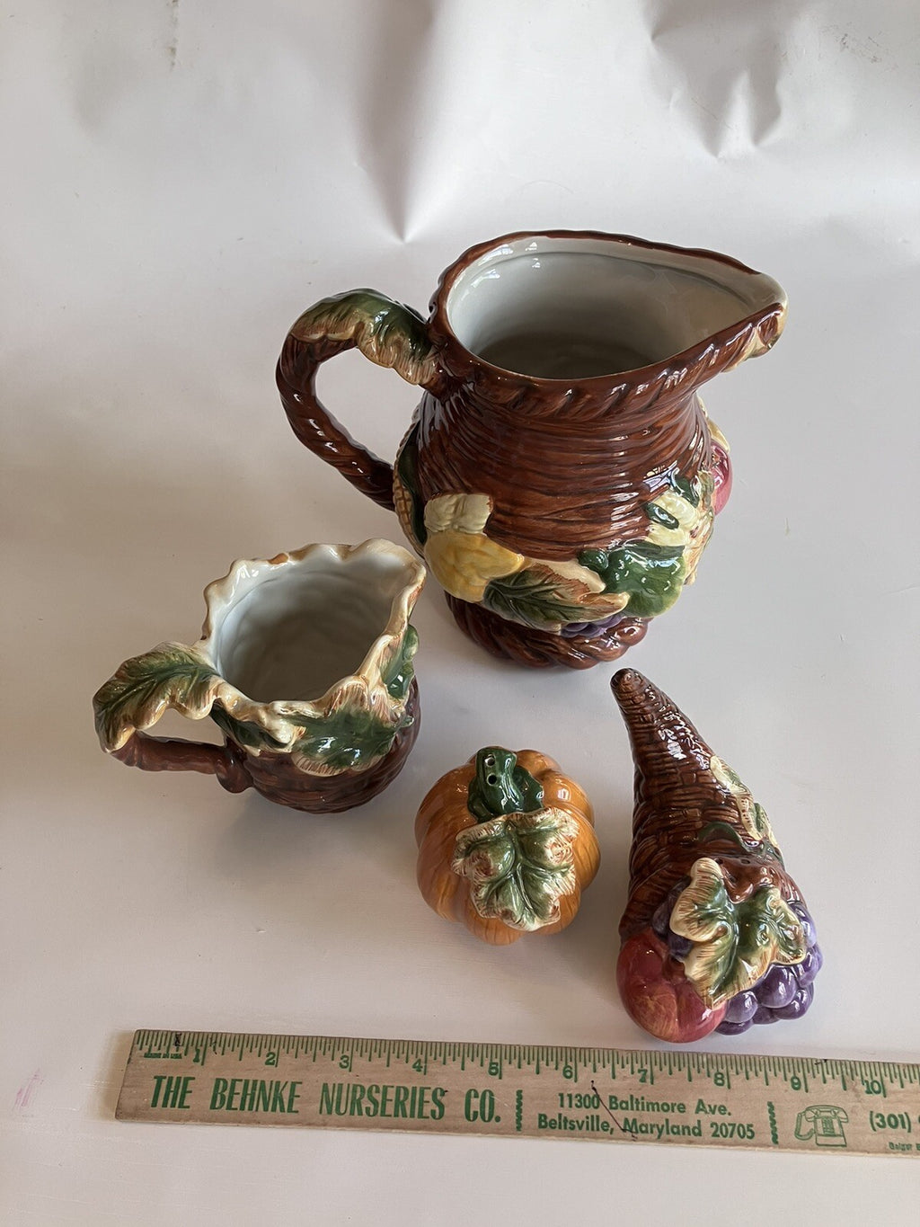 Bico Thanksgiving Shakers, Creamer And Pitcher From 1997 Collection