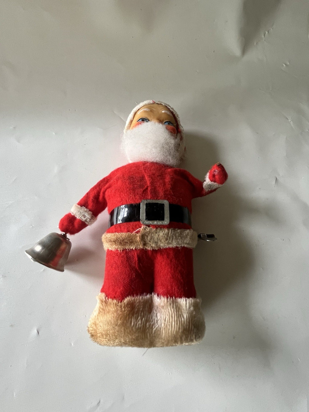 Vintage MCM 1950/60’s Mechanical Santa Claus Alps 6.5" Tall, Blue Eyes. Works!