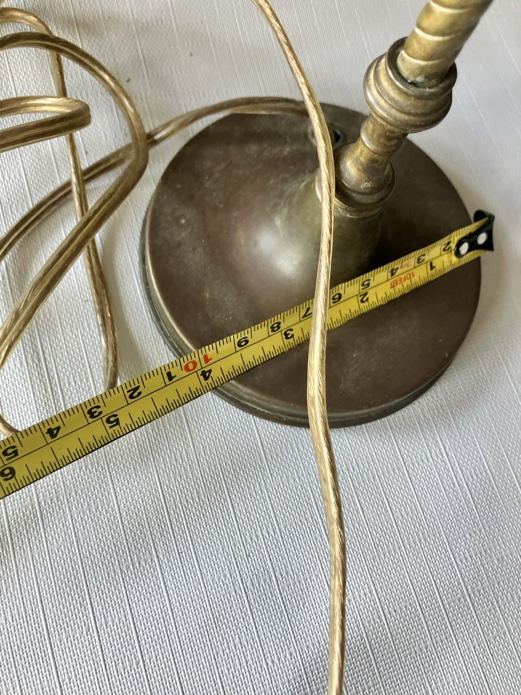 Vintage Weber 17” Tall Brass Candlestick Lamp With Crackle Glass Bulb; Art Deco