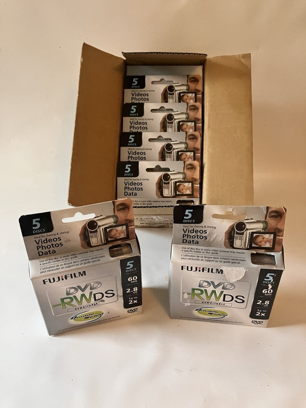 Lot Of FujiFilm DVD-RWDS Discs 7 Packs/5 Each Pack New Original Box
