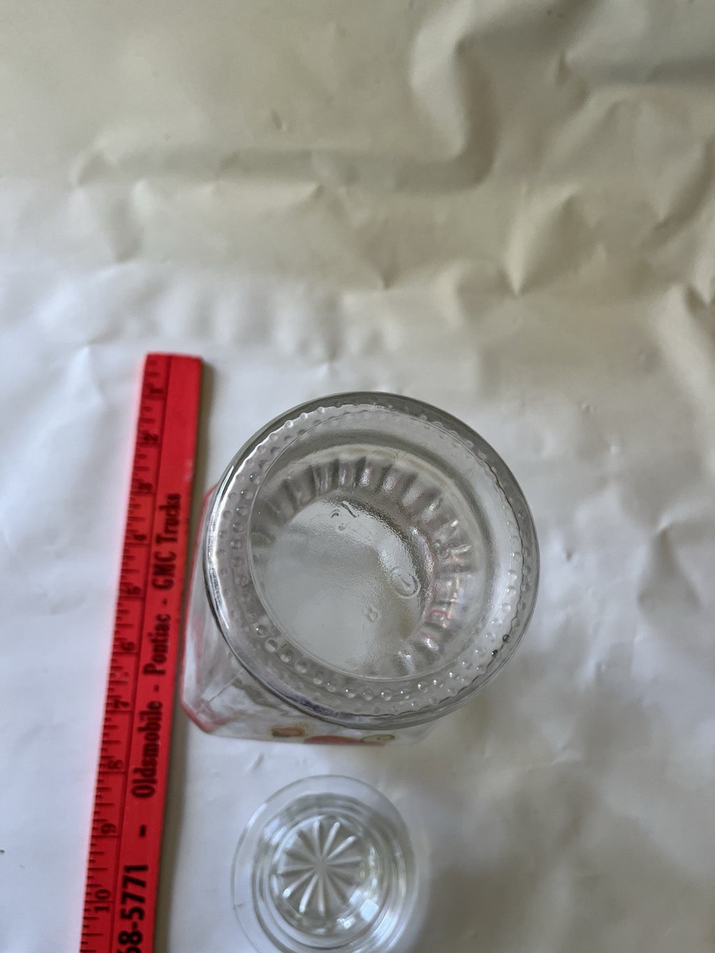 Vintage MCM 8” Tall Glass Jar With Strawberry Details And Lid