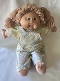 Vintage Cabbage Patch Kids Dirty Blonde Straight Pigtails Green Eyes, Tooth